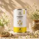 Timely Tea Chamomile Mint Green Tea with chamomile flowers and refreshing mint leaves