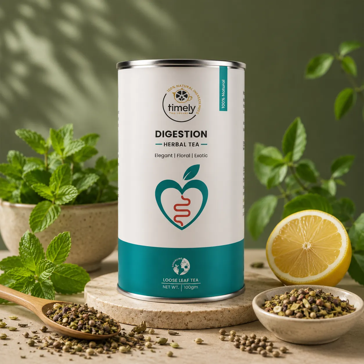Timely Tea Digestion Control Herbal Tea with peppermint and digestive herbs