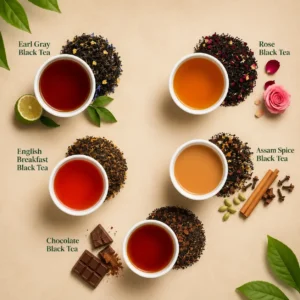 Try Black Tea Sample Pack featuring Earl Grey, Rose, English Breakfast, Assam Spice and Chocolate Black Tea by Timely Tea