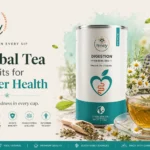 Premium herbal tea by Timely Tea with natural herbs promoting wellness, immunity, digestion, and relaxation.